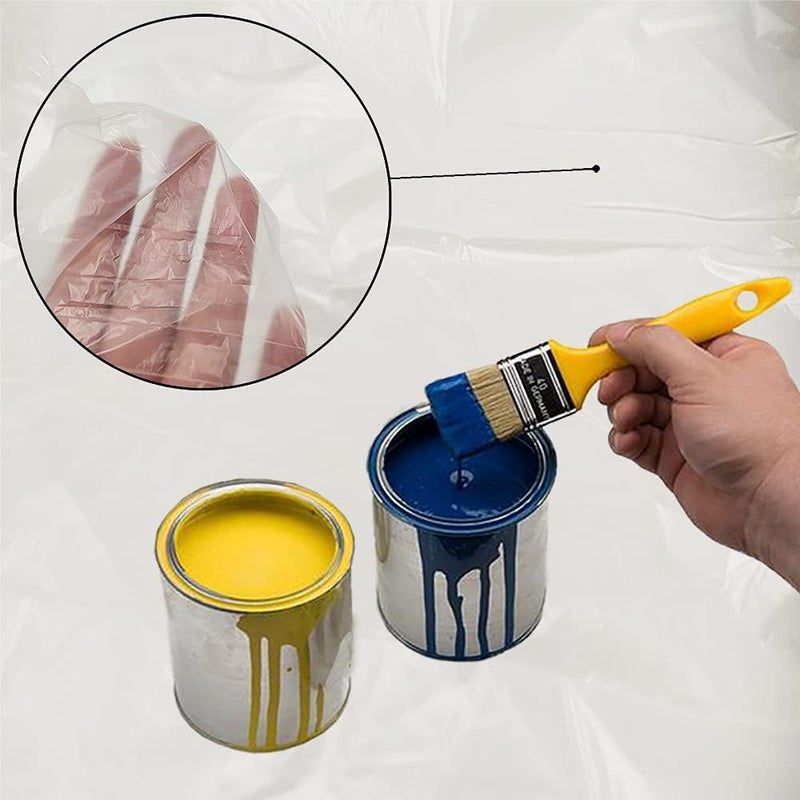 Cedolio 30 Pieces Plastic Drop Sheets for Painting, Waterproof and Dust-Proof Clear Cloth for Furniture Cover, 9x12 Feet Tarps - Image 4